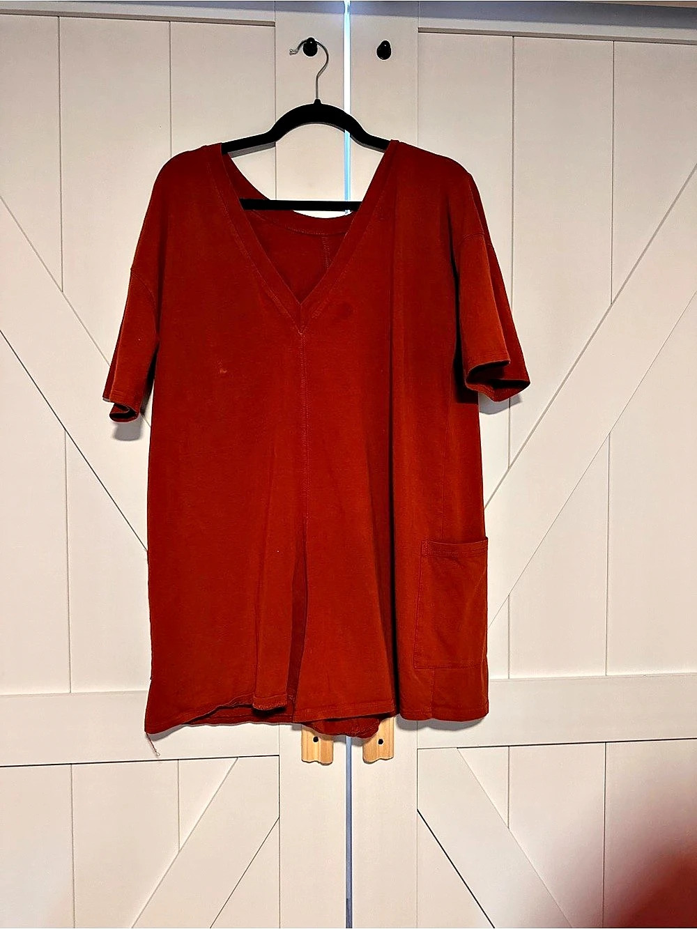 Burnt Orange Lightweight Romper with pockets